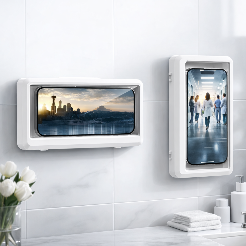 Support Téléphone Mural 100% Étanche - Films & Séries Sous La Douche