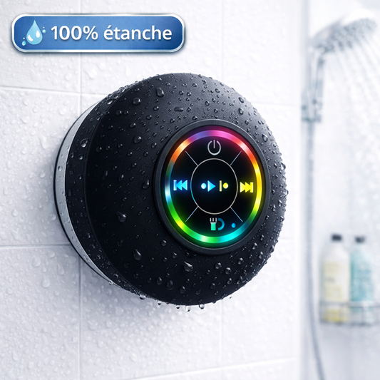 Waterproof Bluetooth Speaker with LED Lights – Powerful Sound for Shower & Relaxing Vibes